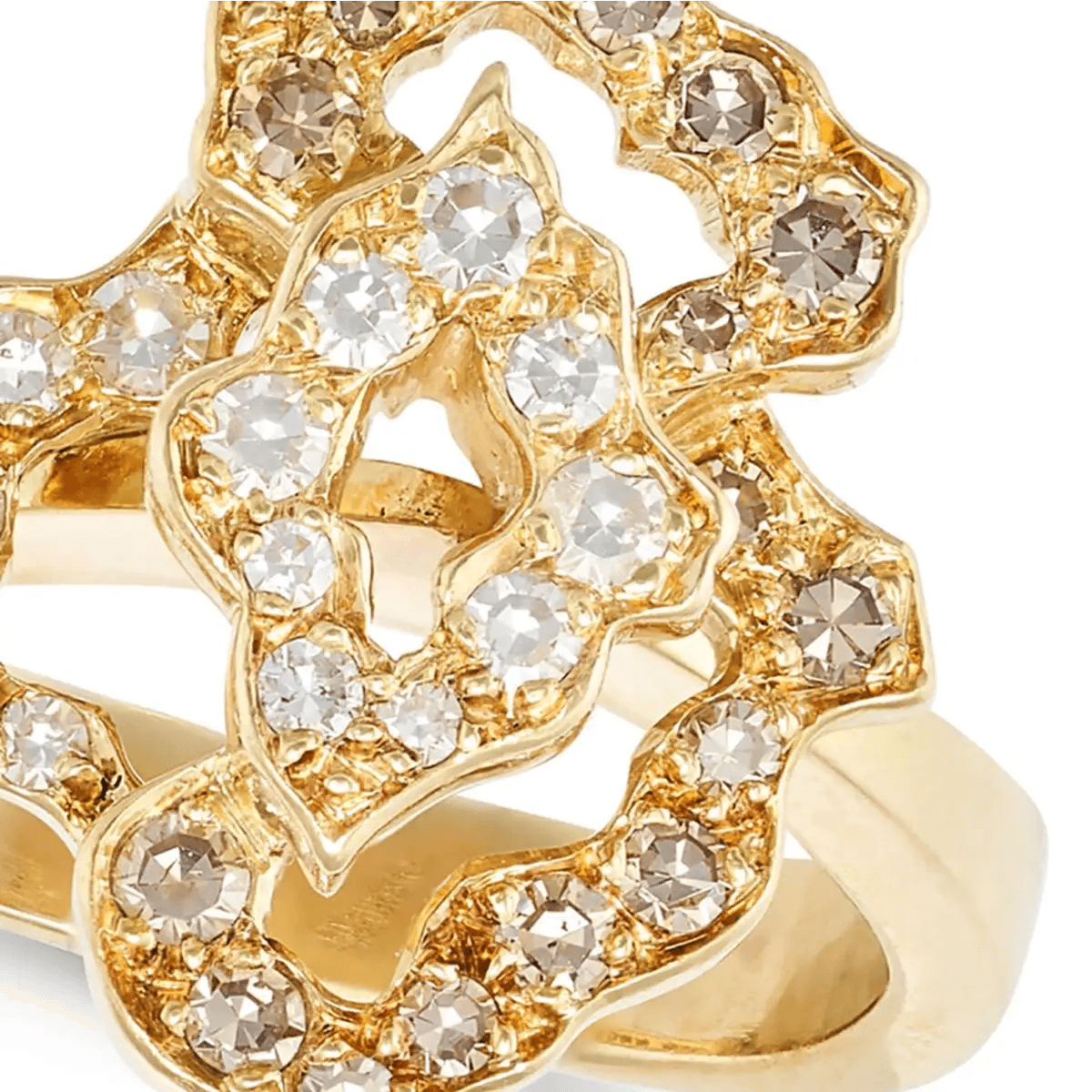 Andrew Grima London 1970s 18KT Yellow Gold Diamond Ring close-up details