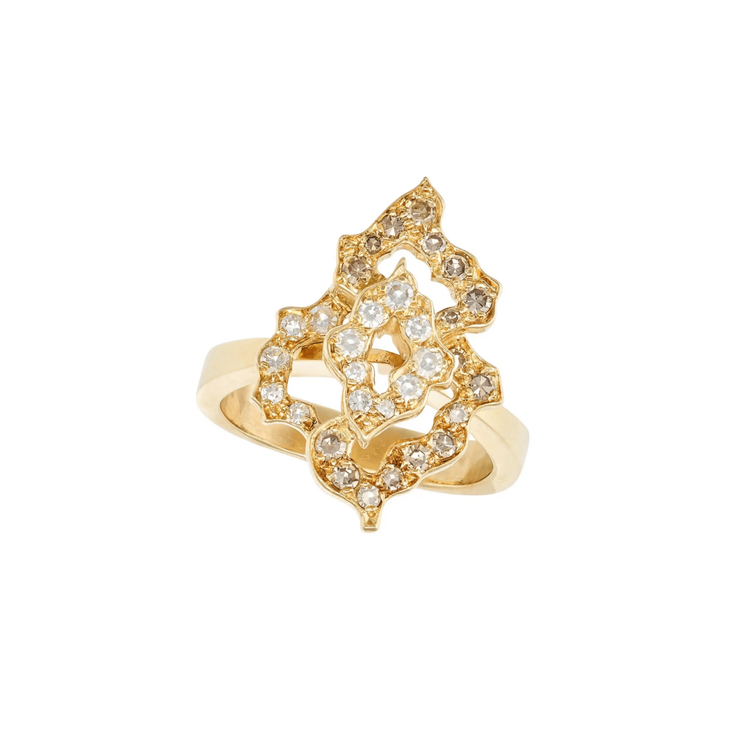 Andrew Grima London 1970s 18KT Yellow Gold Diamond Ring front