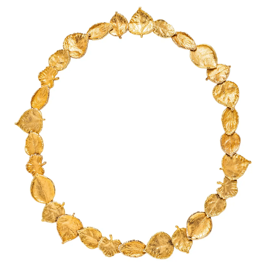 Aaron Henry Post-1980s 18KT & 19KT Yellow Gold Leaf Necklace front