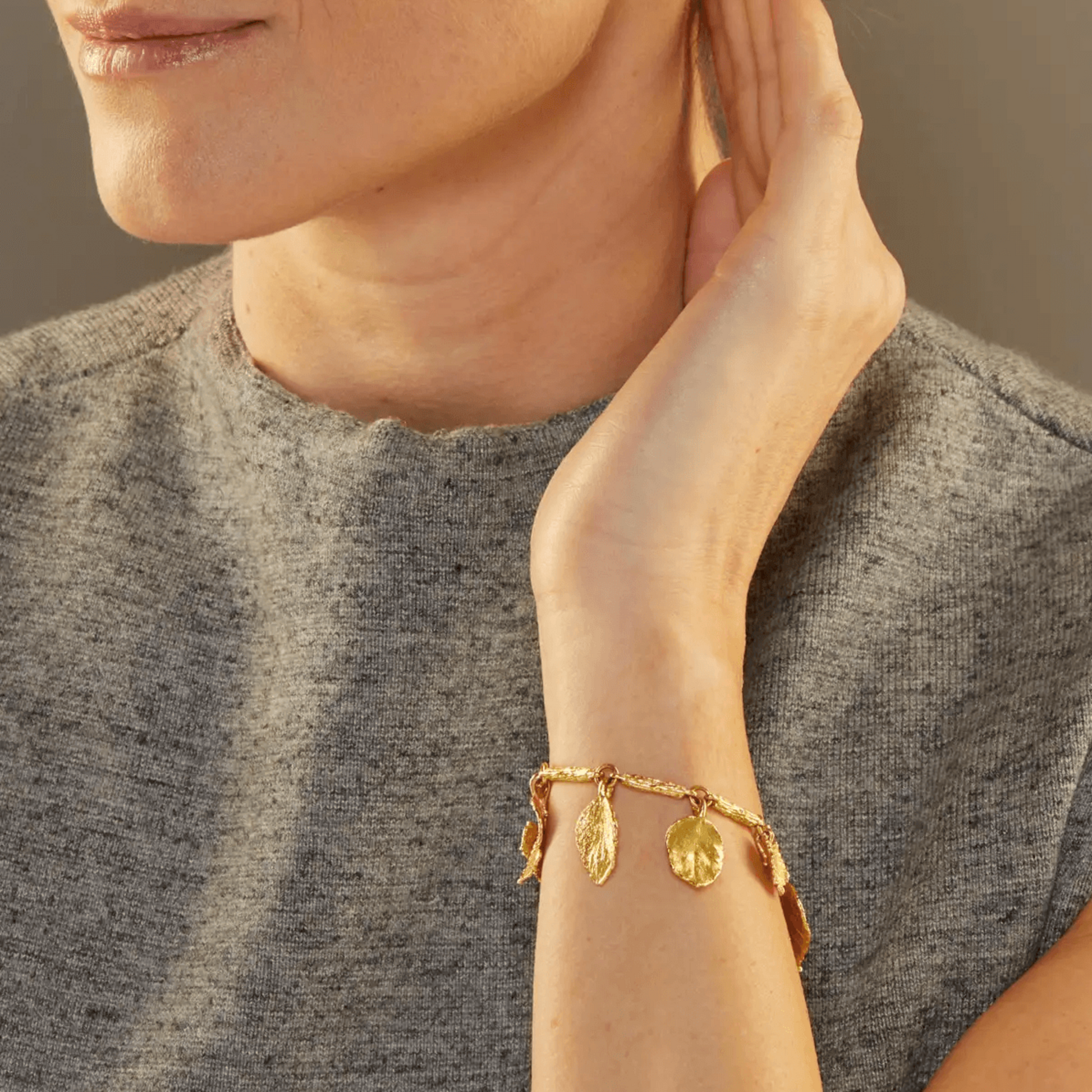 Aaron Henry Post-1980s 18KT Yellow Gold Bracelet on wrist