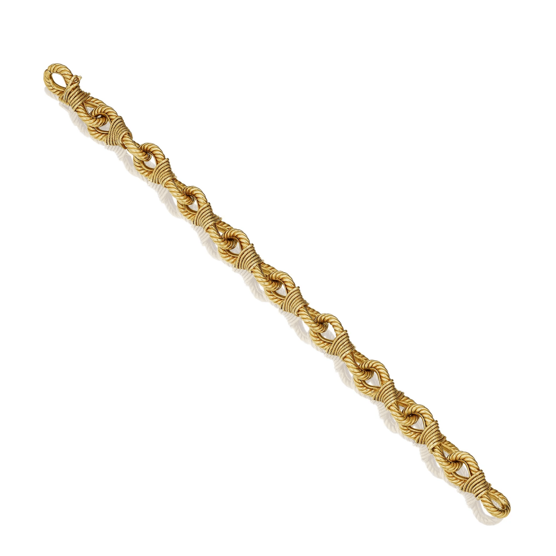French 1970s 18KT Yellow Gold Bracelet front