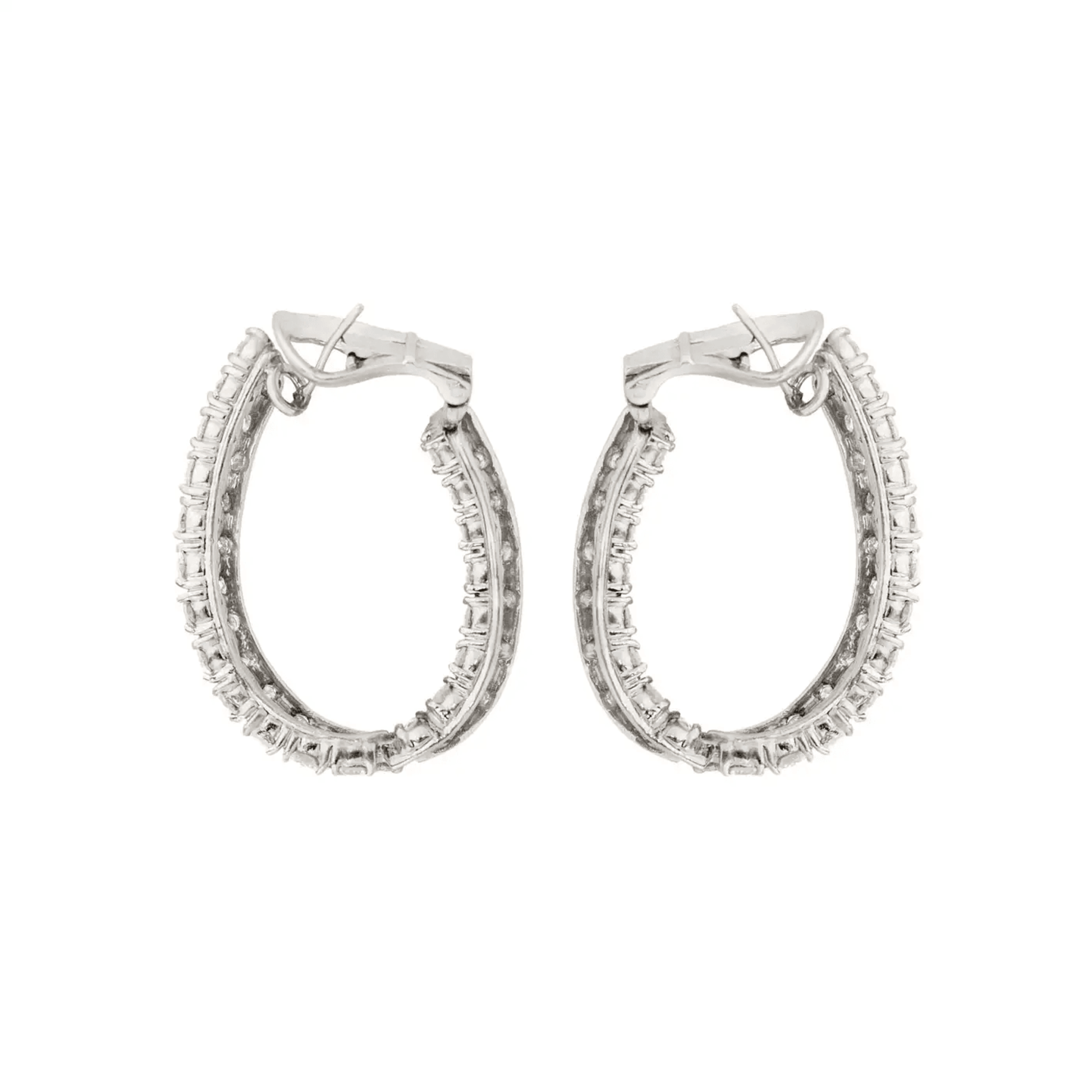Post-1980s 18KT White Gold Diamond Earrings side
