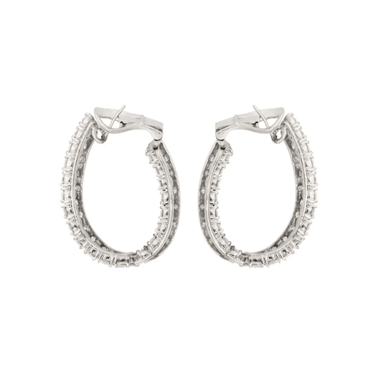Post-1980s 18KT White Gold Diamond Earrings side