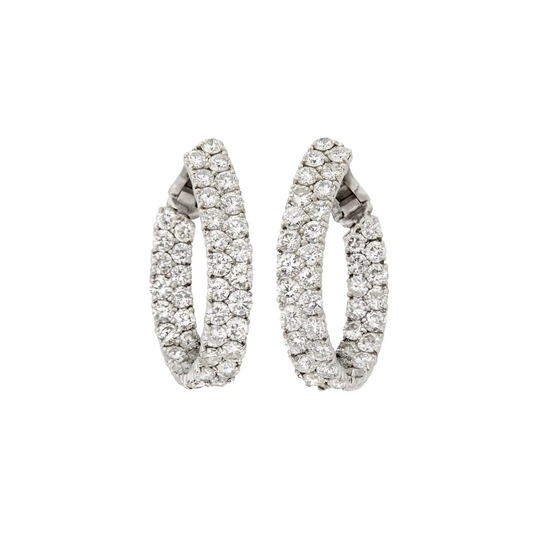 Post-1980s 18KT White Gold Diamond Earrings front