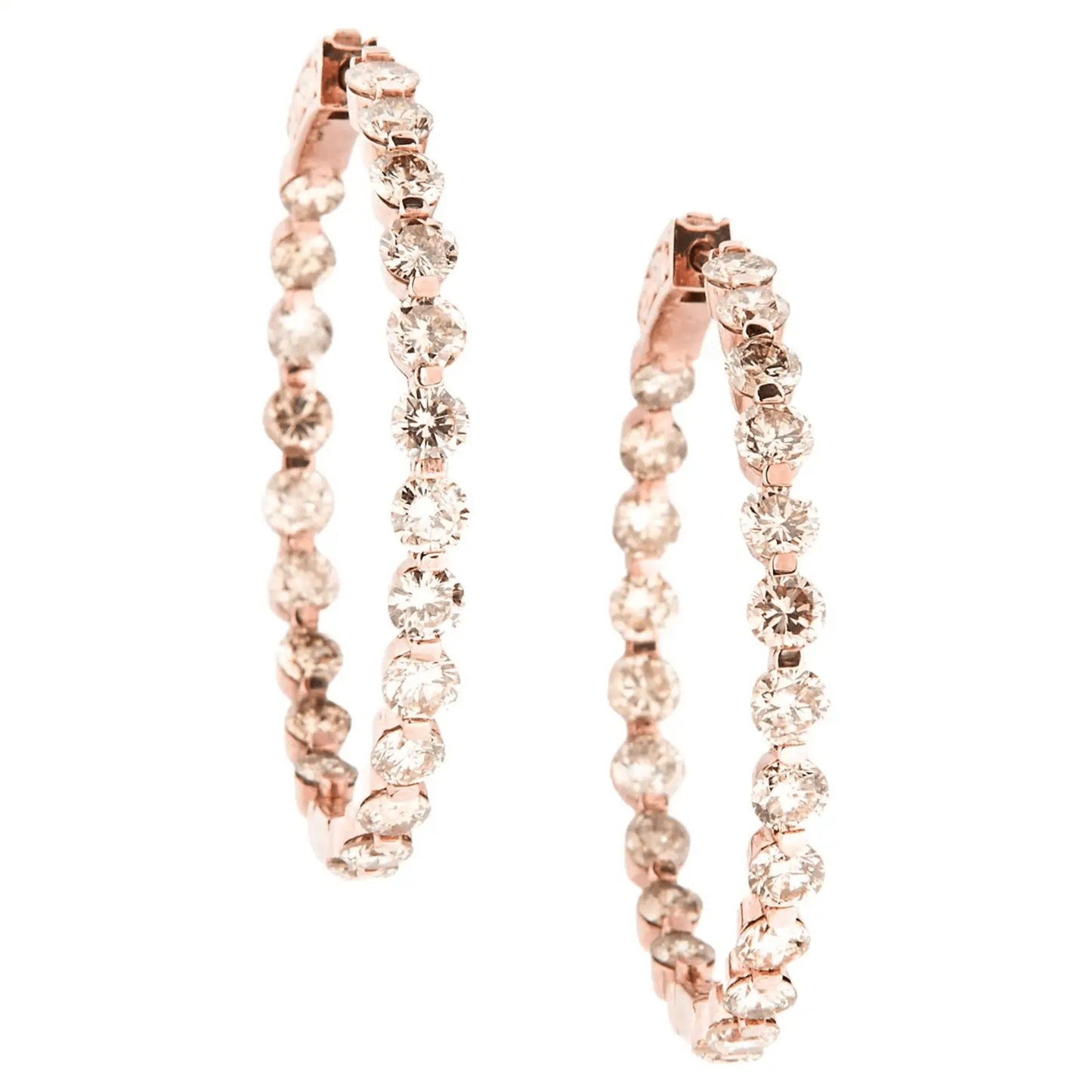 Post-1980s 18KT Rose Gold Diamond Earrings front