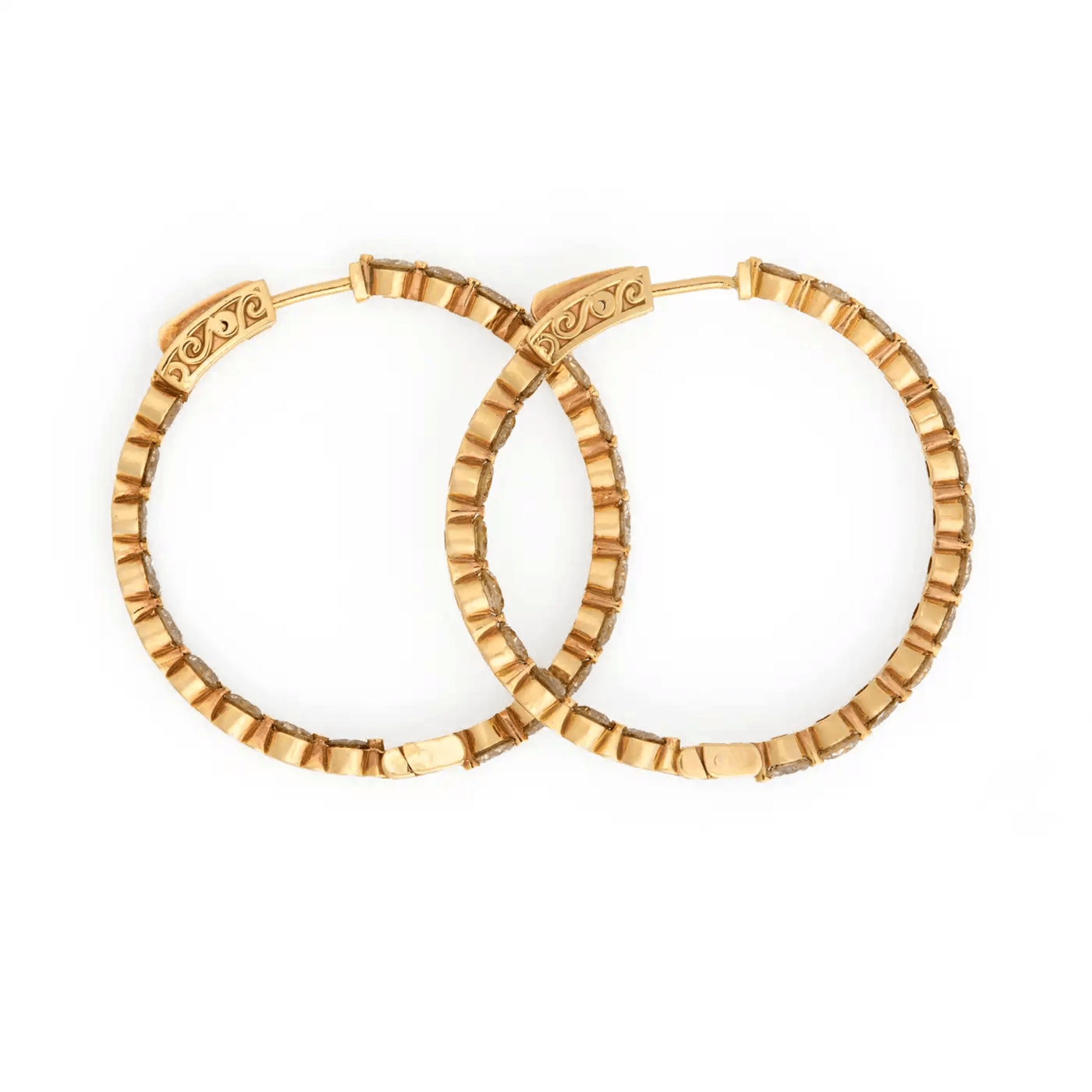 Post-1980s 18KT Rose Gold Diamond Earrings profile