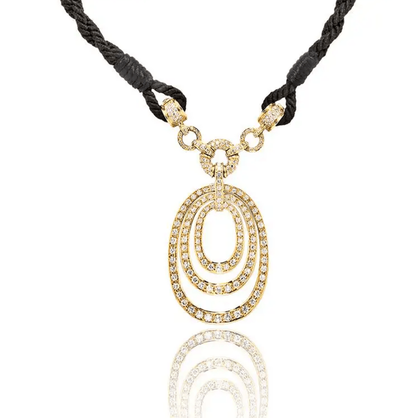 Bulgari Post-1980s 18KT Yellow Gold Diamond Necklace front