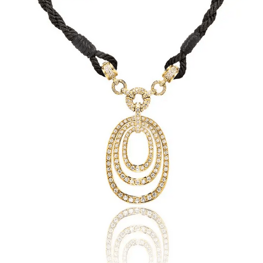 Bulgari Post-1980s 18KT Yellow Gold Diamond Necklace front