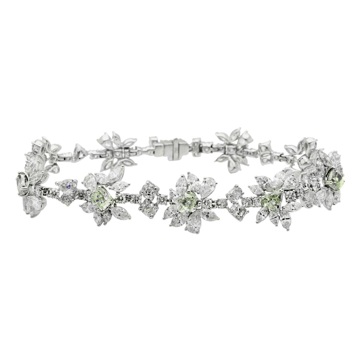 Contemporary 18KT White Gold Diamond Bracelet front