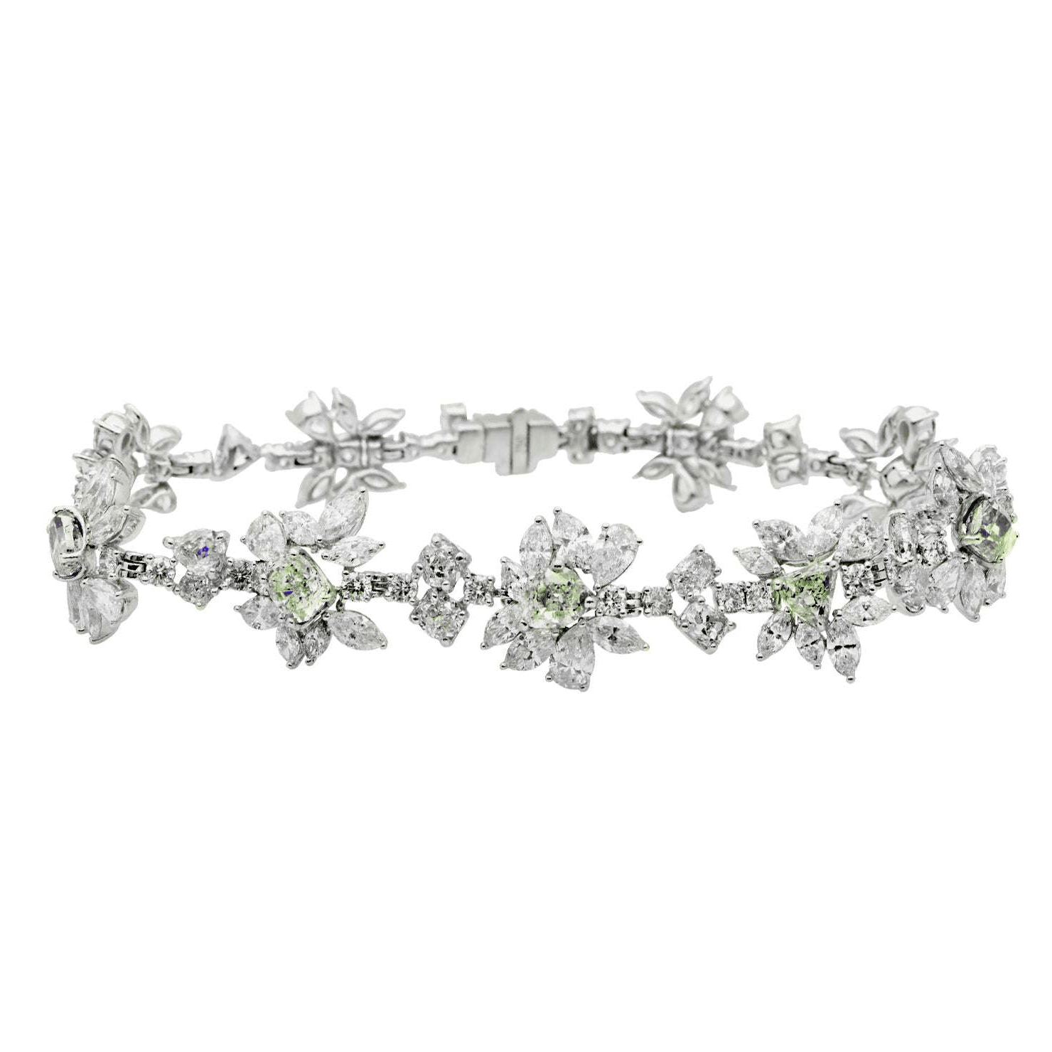 Contemporary 18KT White Gold Diamond Bracelet front