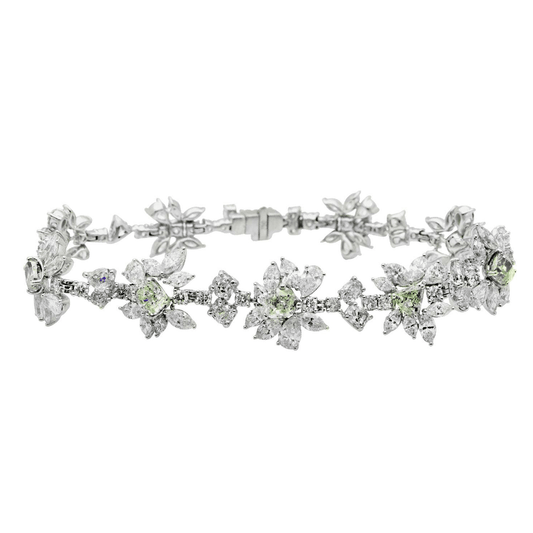 Contemporary 18KT White Gold Diamond Bracelet front