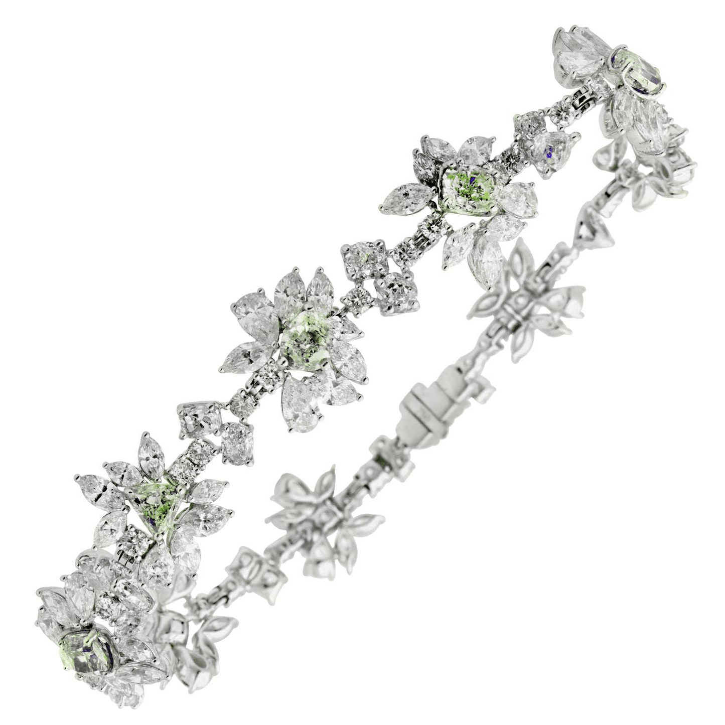 Contemporary 18KT White Gold Diamond Bracelet front