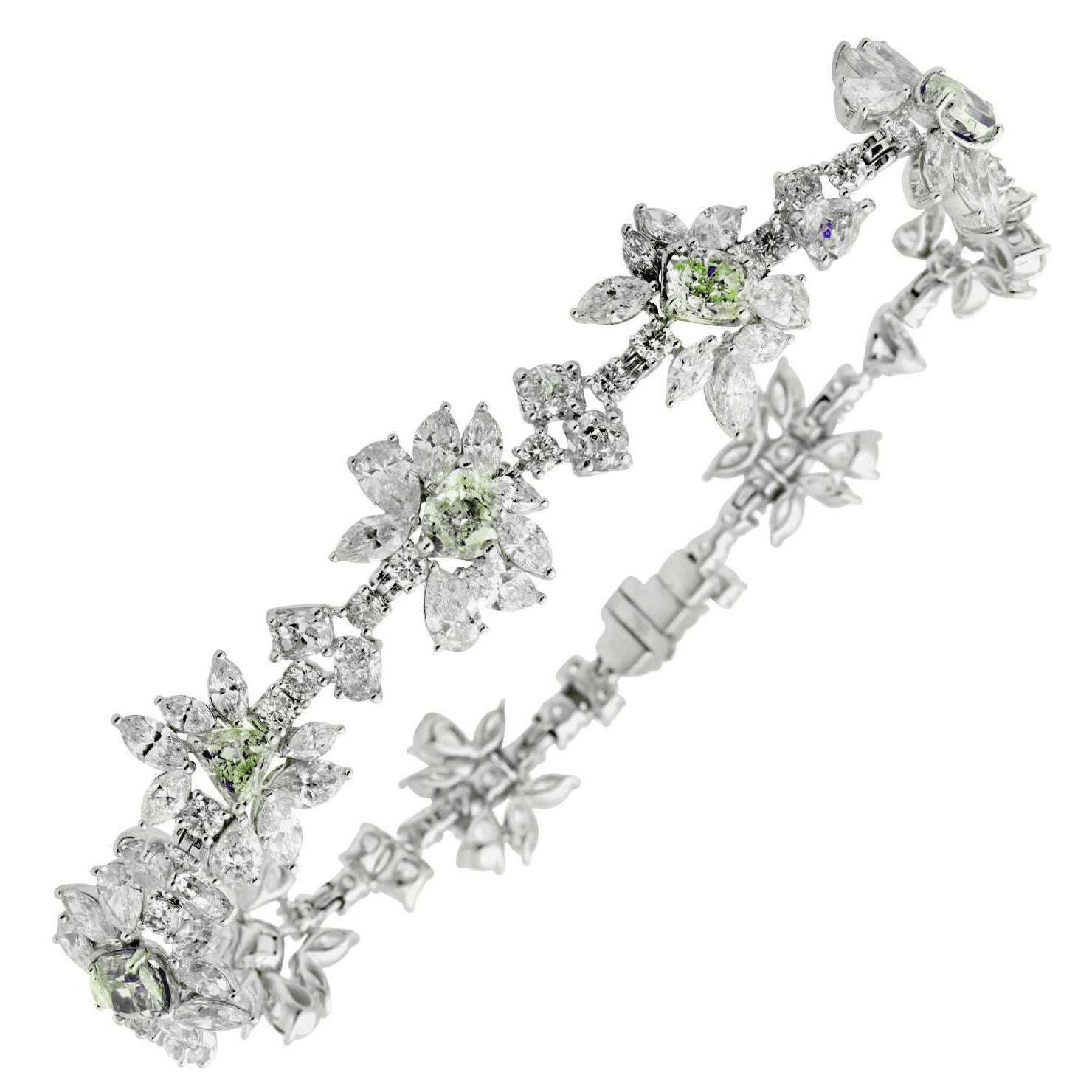 Contemporary 18KT White Gold Diamond Bracelet front