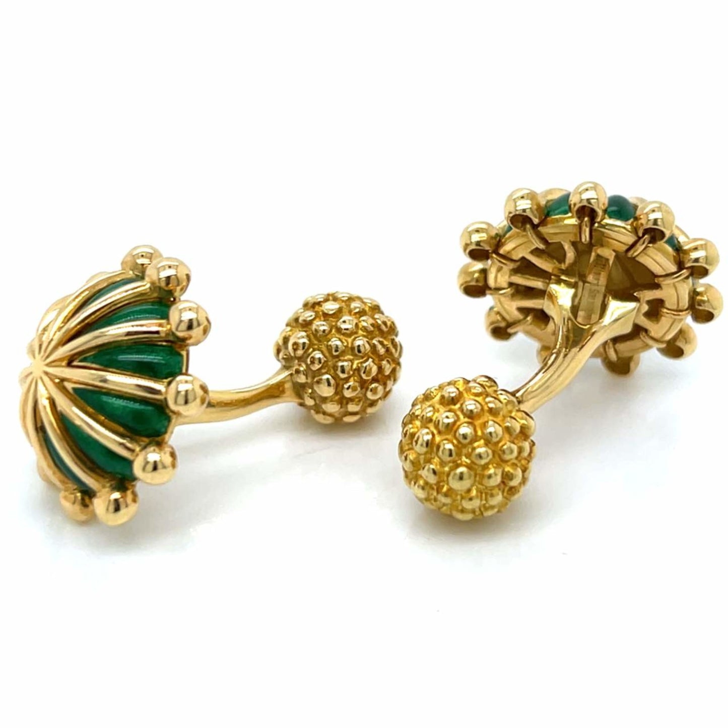 Tiffany & Co. 1980s 18KT Yellow Gold Enamel Cufflinks side