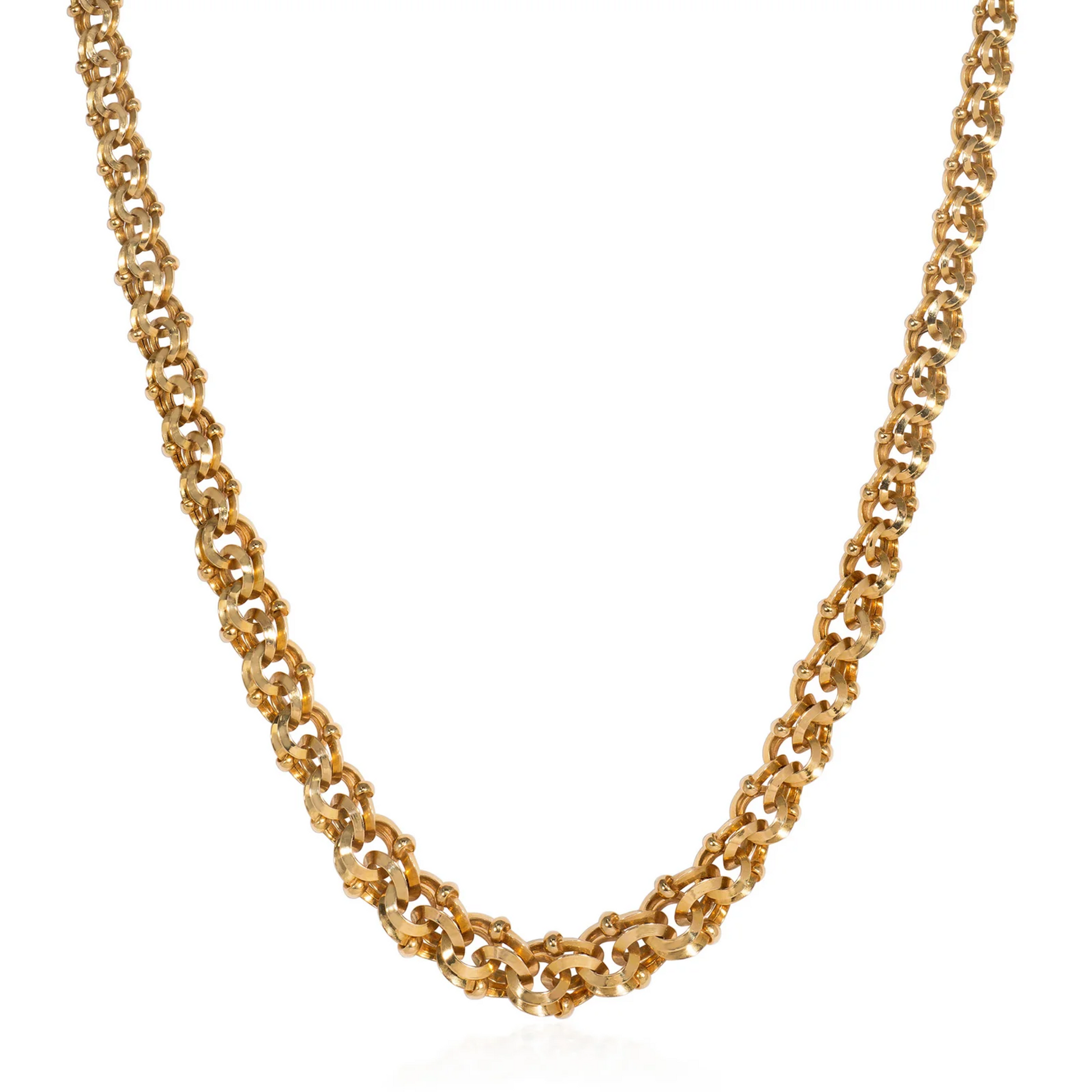Victorian 18KT Yellow Gold Necklace front