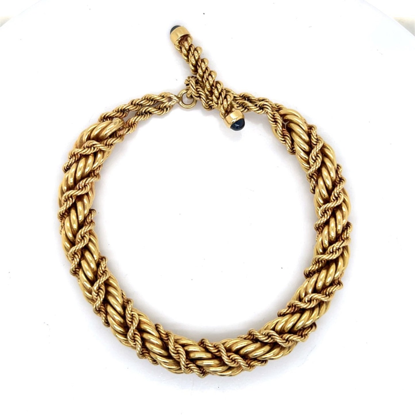 Tiffany & Co. 1960s 18KT Yellow Gold Sapphire Bracelet profile