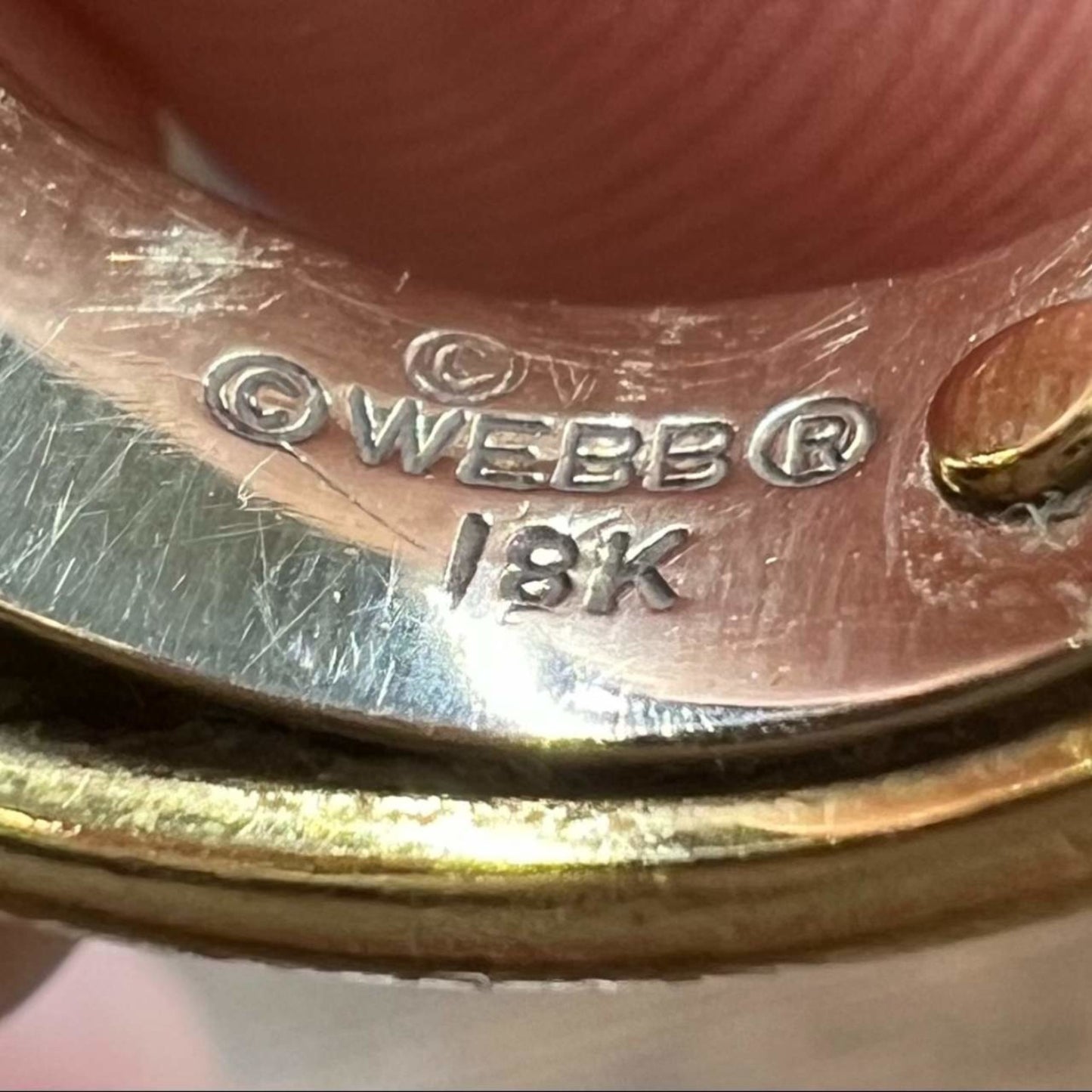 David Webb 1970s Platinum & 18KT Yellow Gold Diamond & Enamel Panda Ring signature