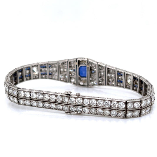Oscar Heyman Bros. Art Deco Platinum Sapphire & Diamond Bracelet back