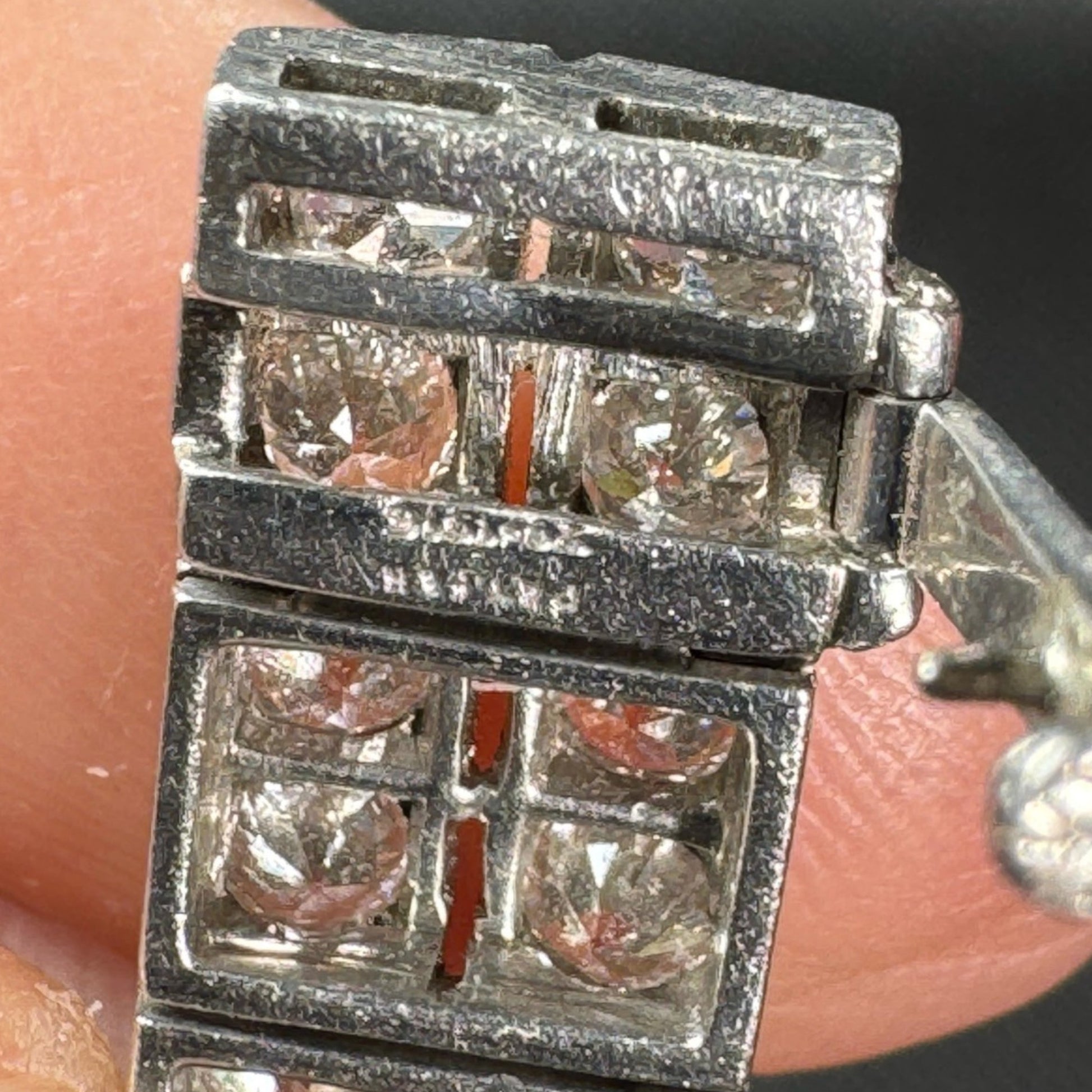 Oscar Heyman Bros. Art Deco Platinum Sapphire & Diamond Bracelet signature