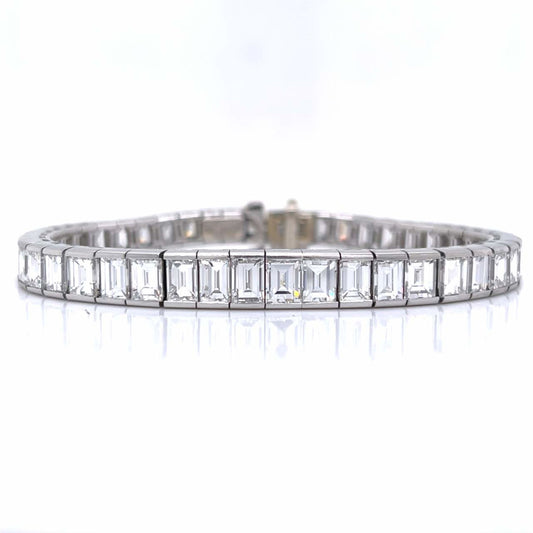 David Webb 1980s 18KT White Gold & Platinum Diamond Bracelet front
