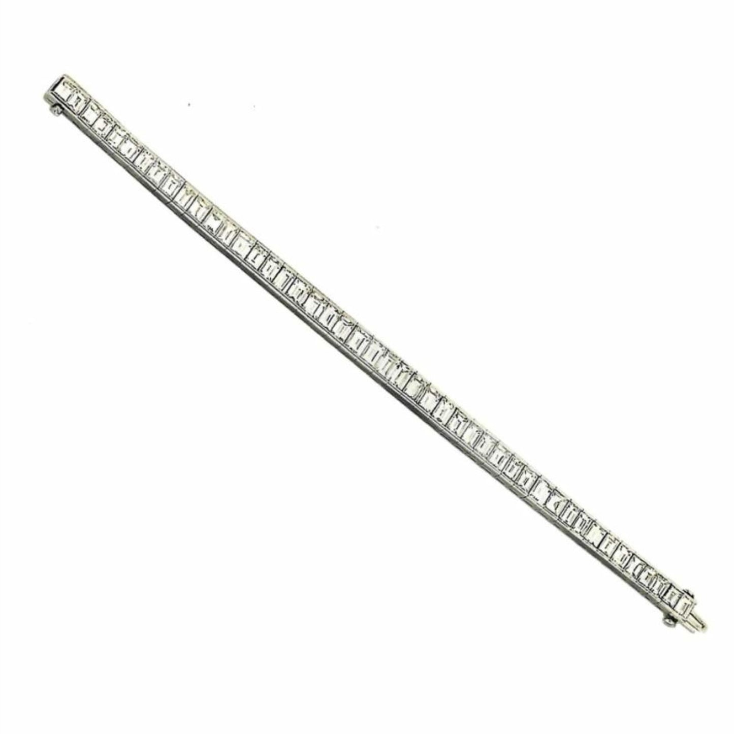 David Webb 1980s 18KT White Gold & Platinum Diamond Bracelet front