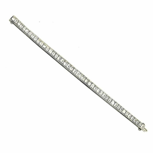 David Webb 1980s 18KT White Gold & Platinum Diamond Bracelet front