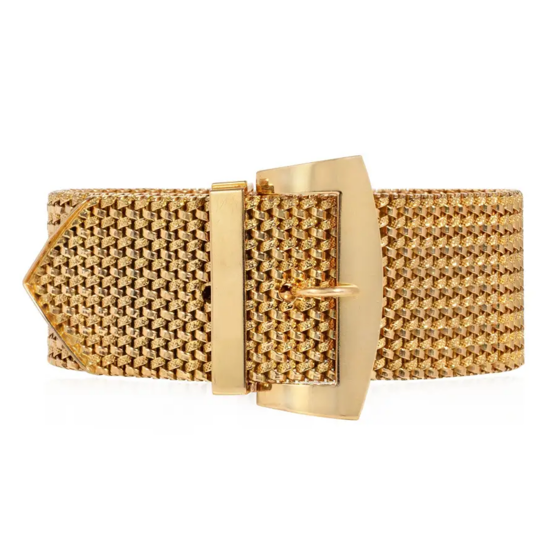 French 1950s 18KT Yellow Gold Bracelet front