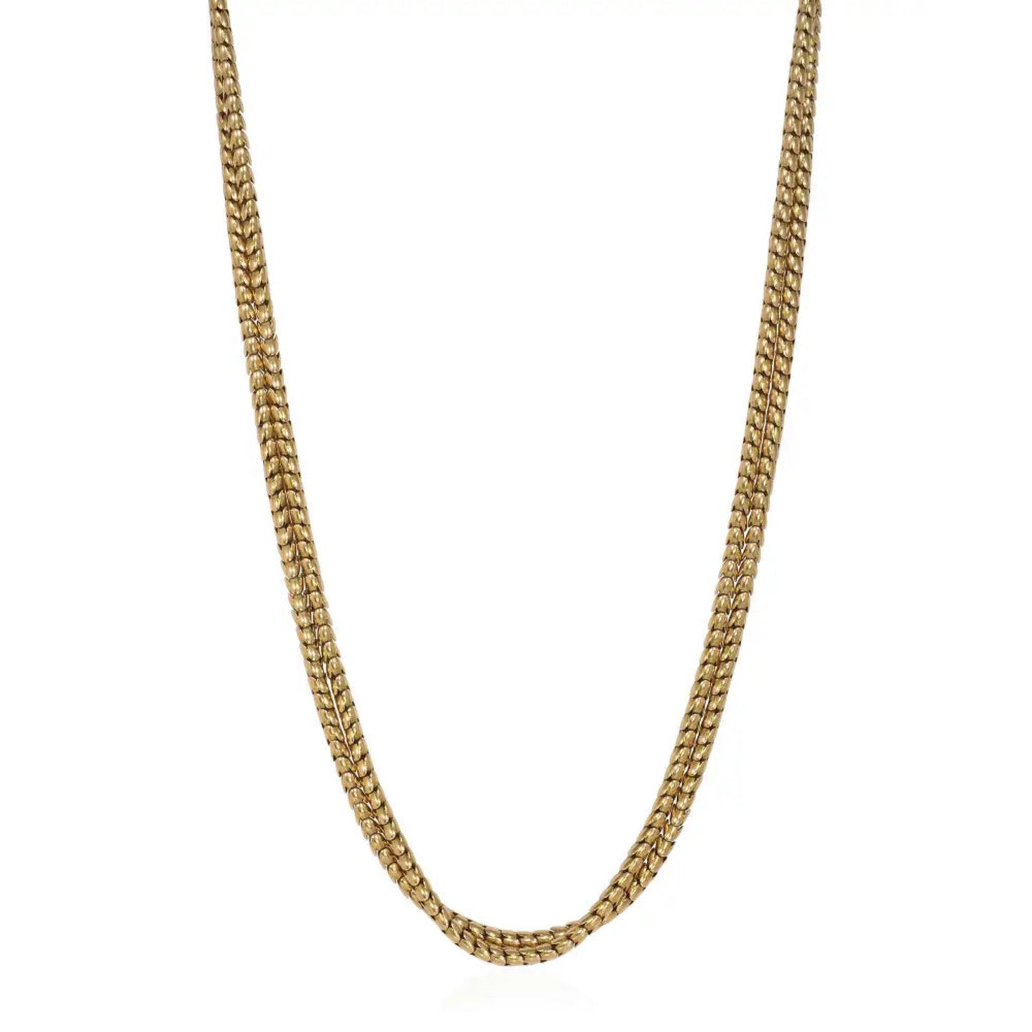 English Victorian 15KT Yellow Gold Necklace front