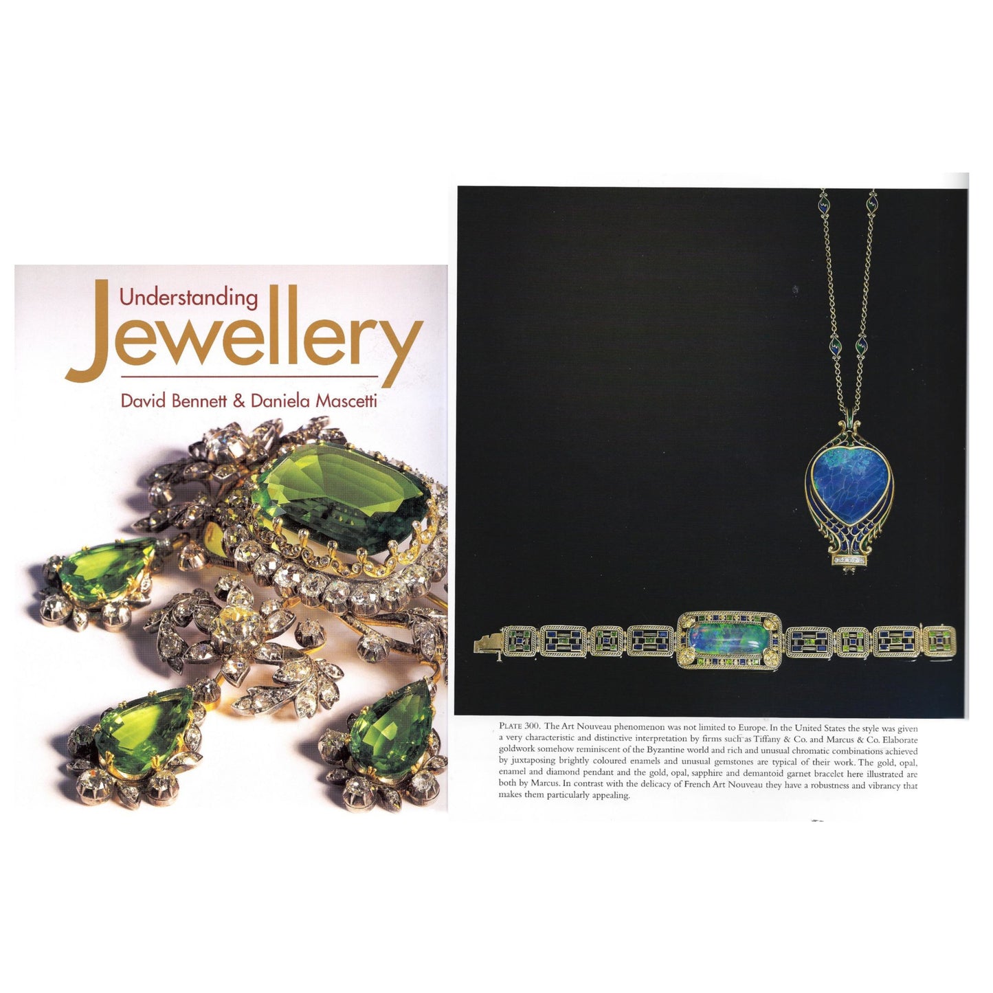 Marcus & Co. Art Nouveau 18KT White Gold Opal & Sapphire Bracelet front