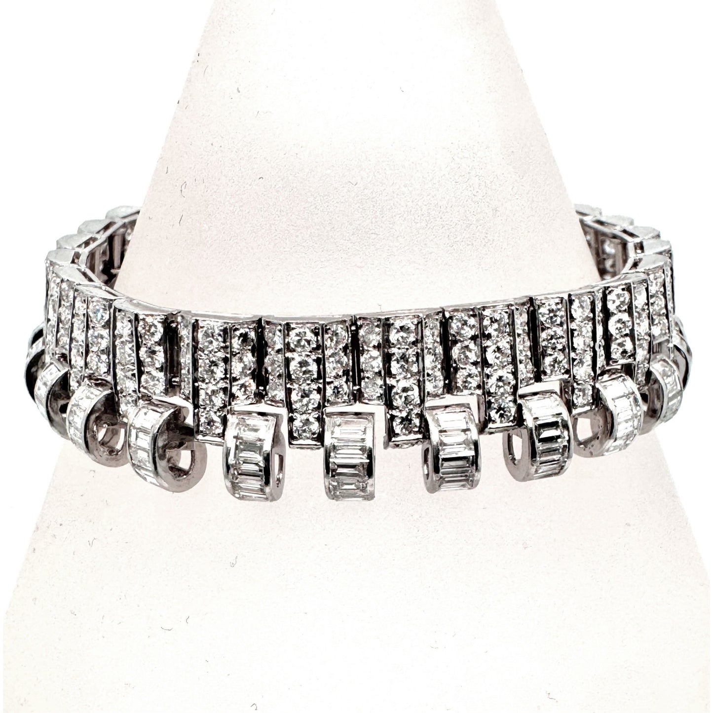 Art Deco Platinum Diamond Bracelet front