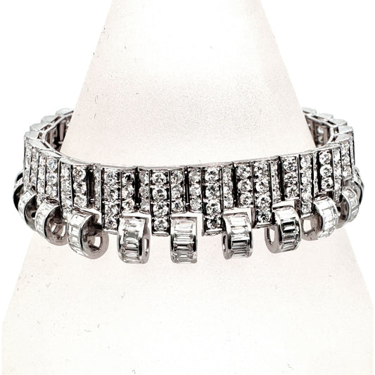 Art Deco Platinum Diamond Bracelet front