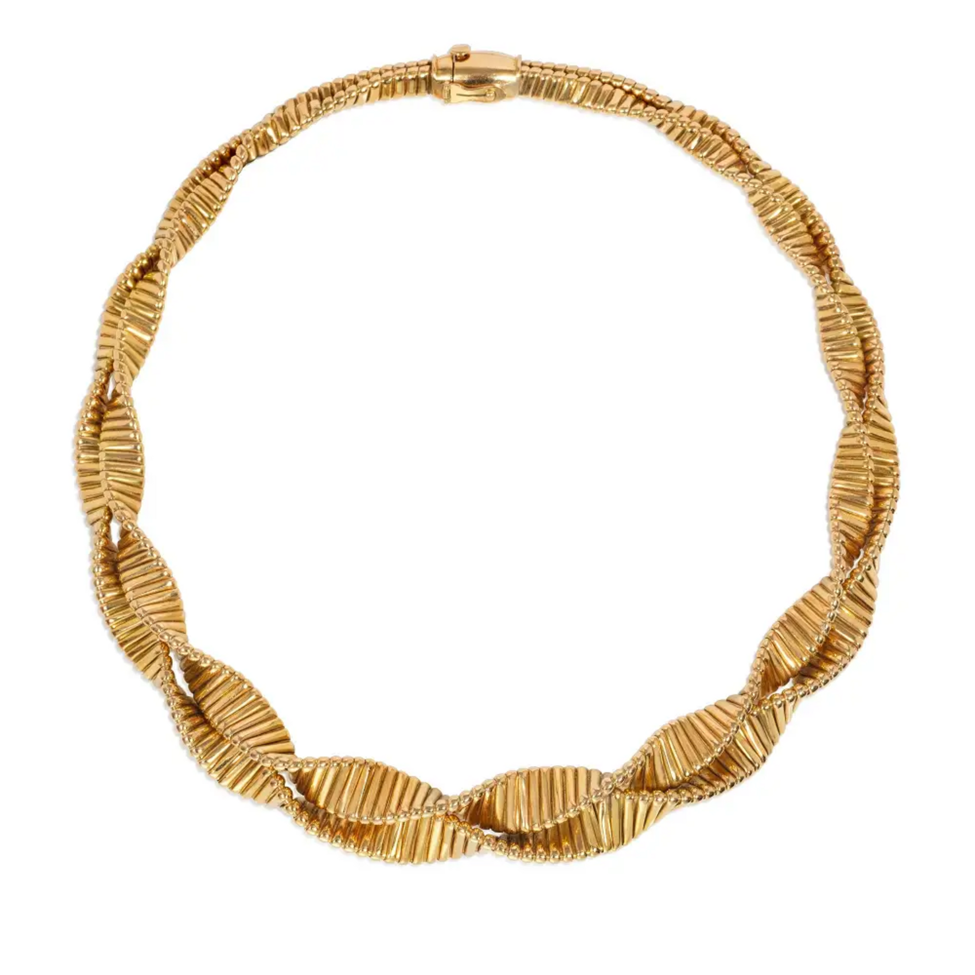 French Retro 18KT Yellow Gold Necklace front