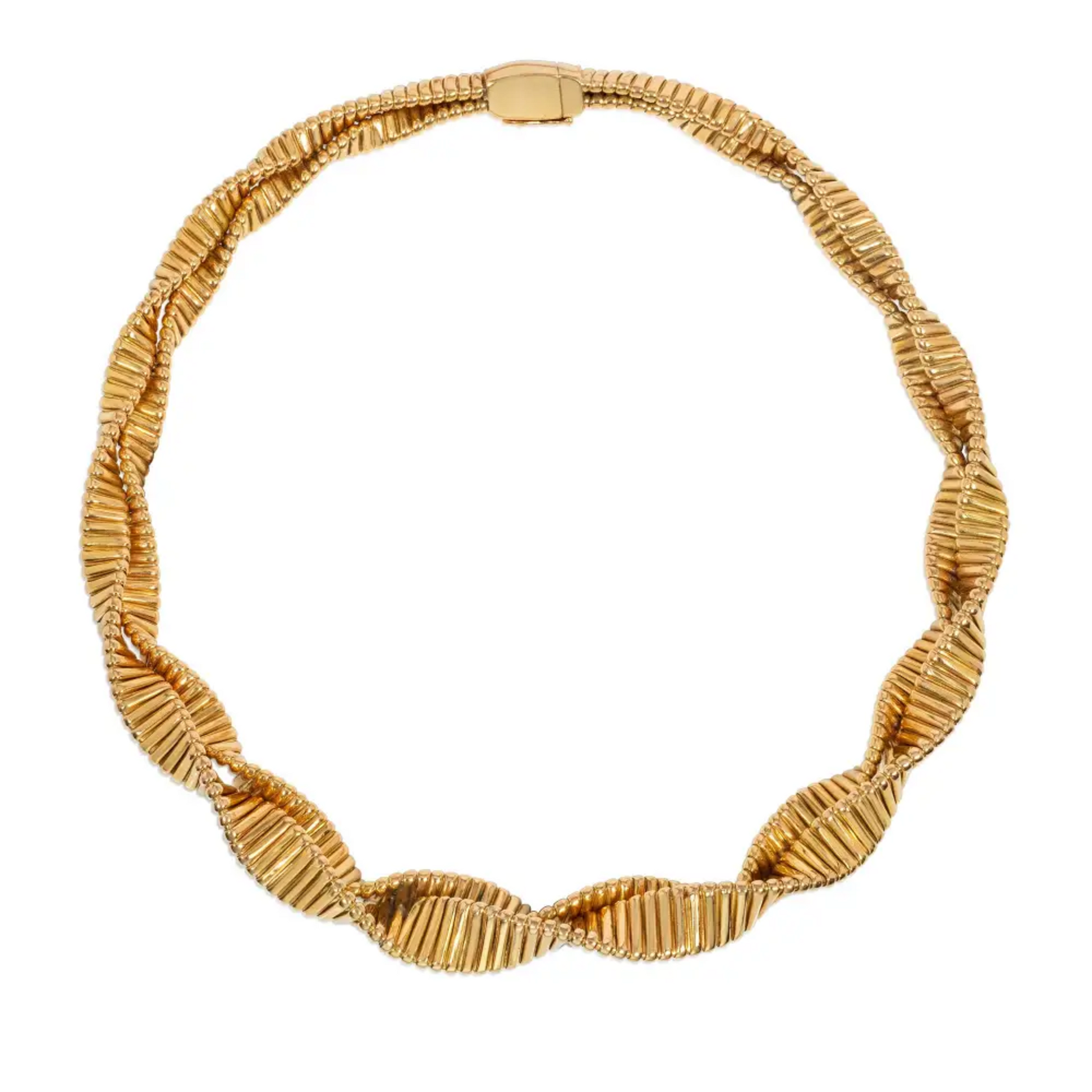 French Retro 18KT Yellow Gold Necklace back