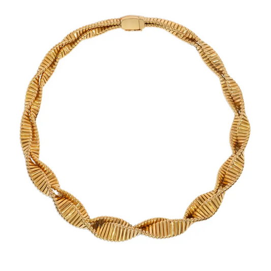 French Retro 18KT Yellow Gold Necklace back