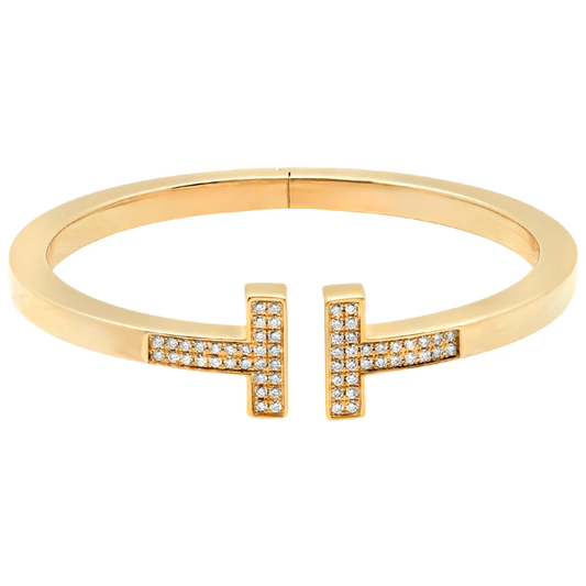 Tiffany & Co. Post-1980s 18KT Yellow Gold Diamond Bracelet front