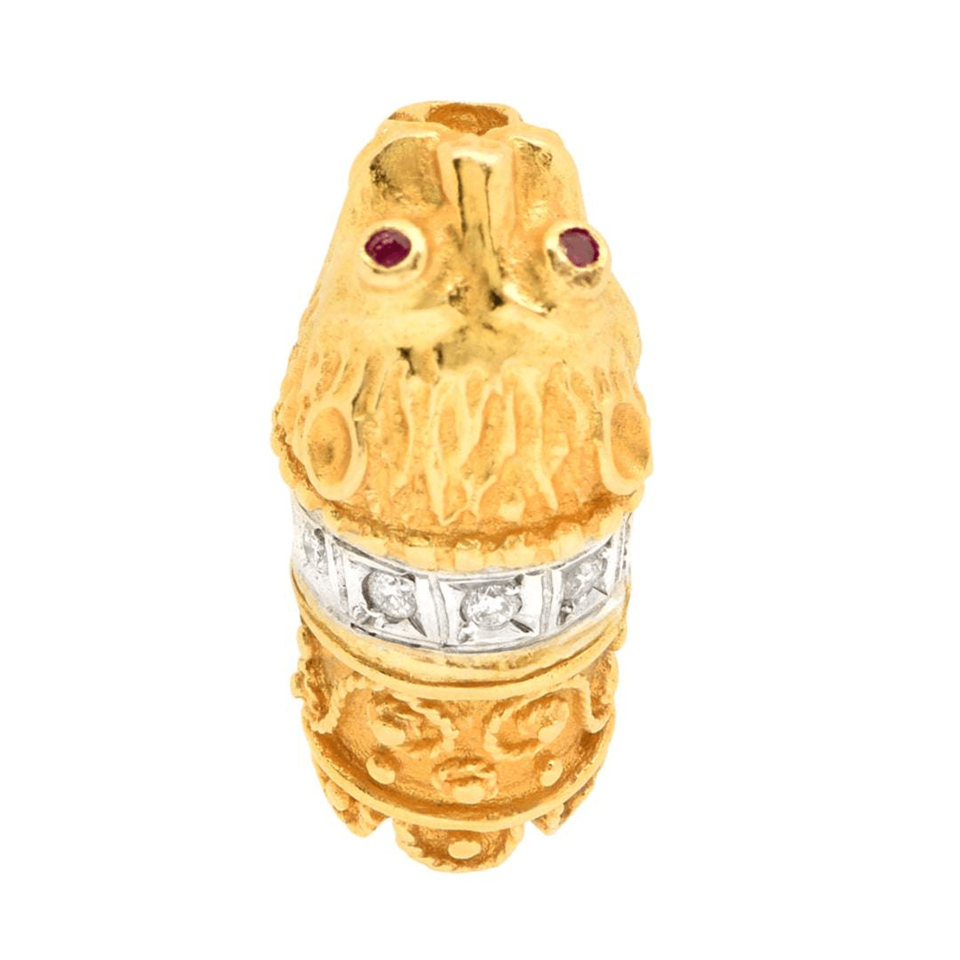 Greek Post-1980s 18KT Yellow Gold Diamond Earrings front