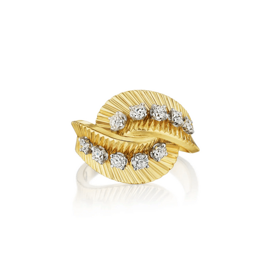 Van Cleef & Arpels Paris 1960s 18KT Yellow Gold Diamond Ring front