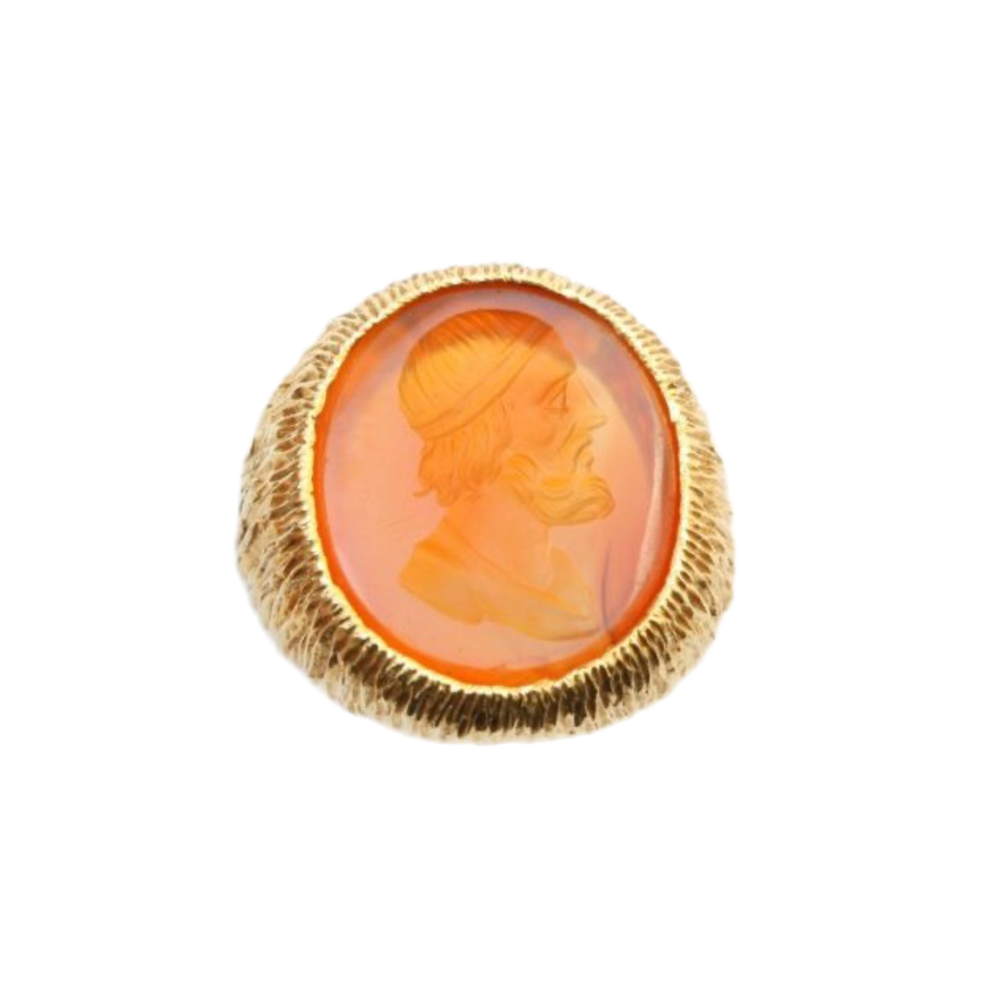 Van Cleef & Arpels 1970s 18KT Yellow Gold Carnelian Agate Ring front