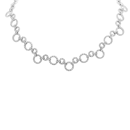 Contemporary 18KT White Gold Diamond Necklace front