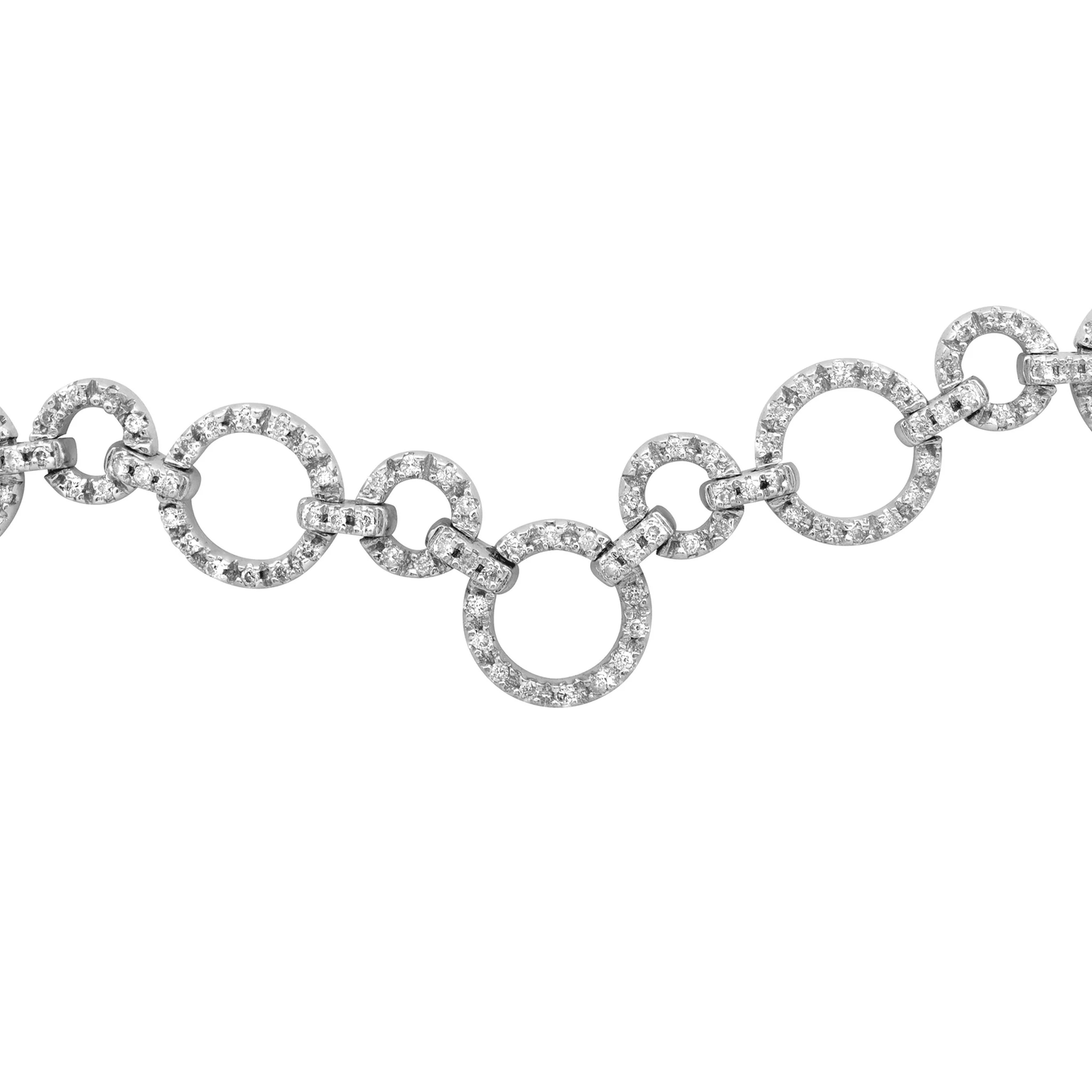 Contemporary 18KT White Gold Diamond Necklace close-up details