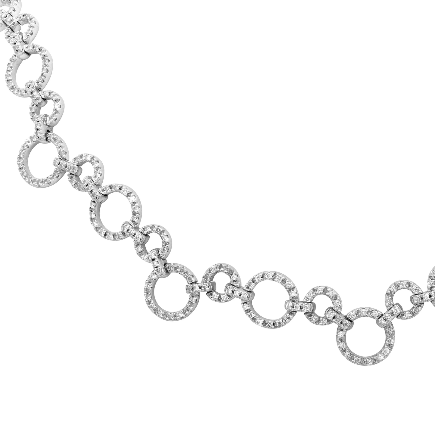 Contemporary 18KT White Gold Diamond Necklace close-up details