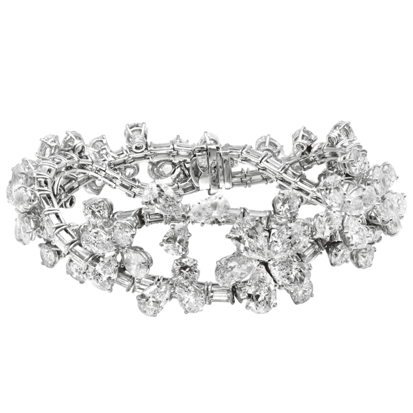 Harry Winston 1970s Platinum Diamond Bracelet front