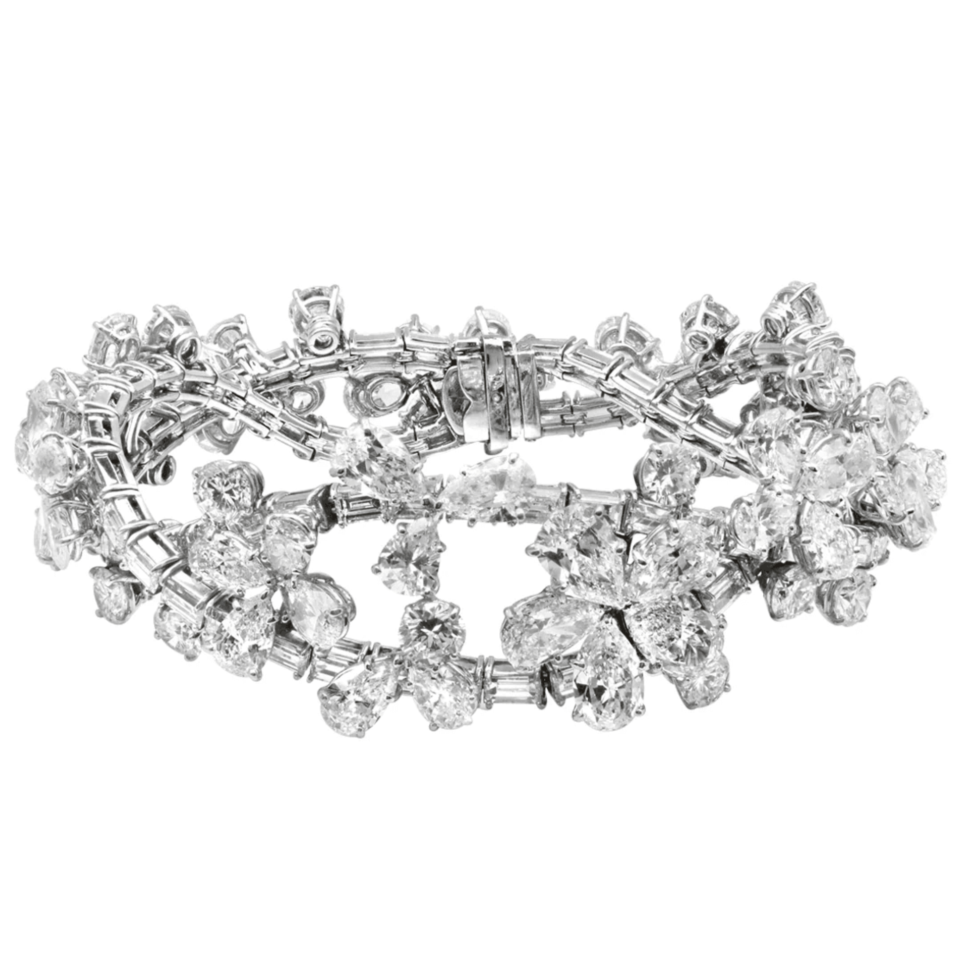 Harry Winston 1970s Platinum Diamond Bracelet front