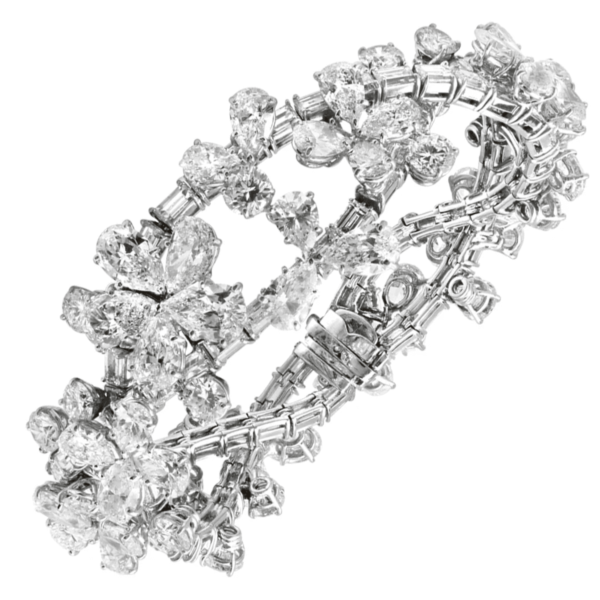 Harry Winston 1970s Platinum Diamond Bracelet front