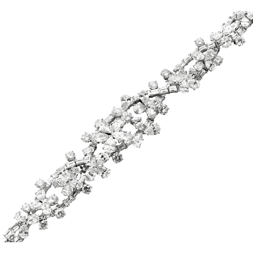 Harry Winston 1970s Platinum Diamond Bracelet close-up details