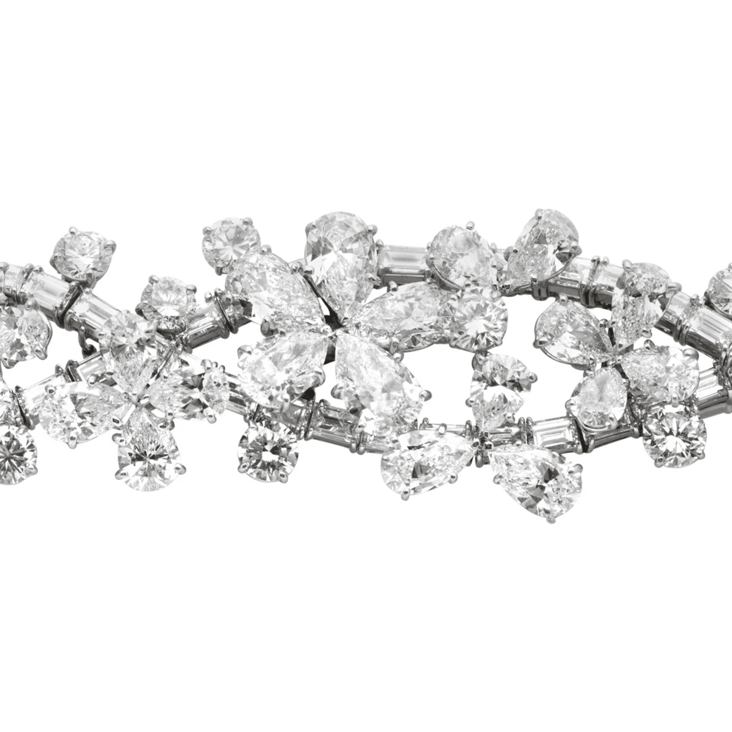 Harry Winston 1970s Platinum Diamond Bracelet close-up details