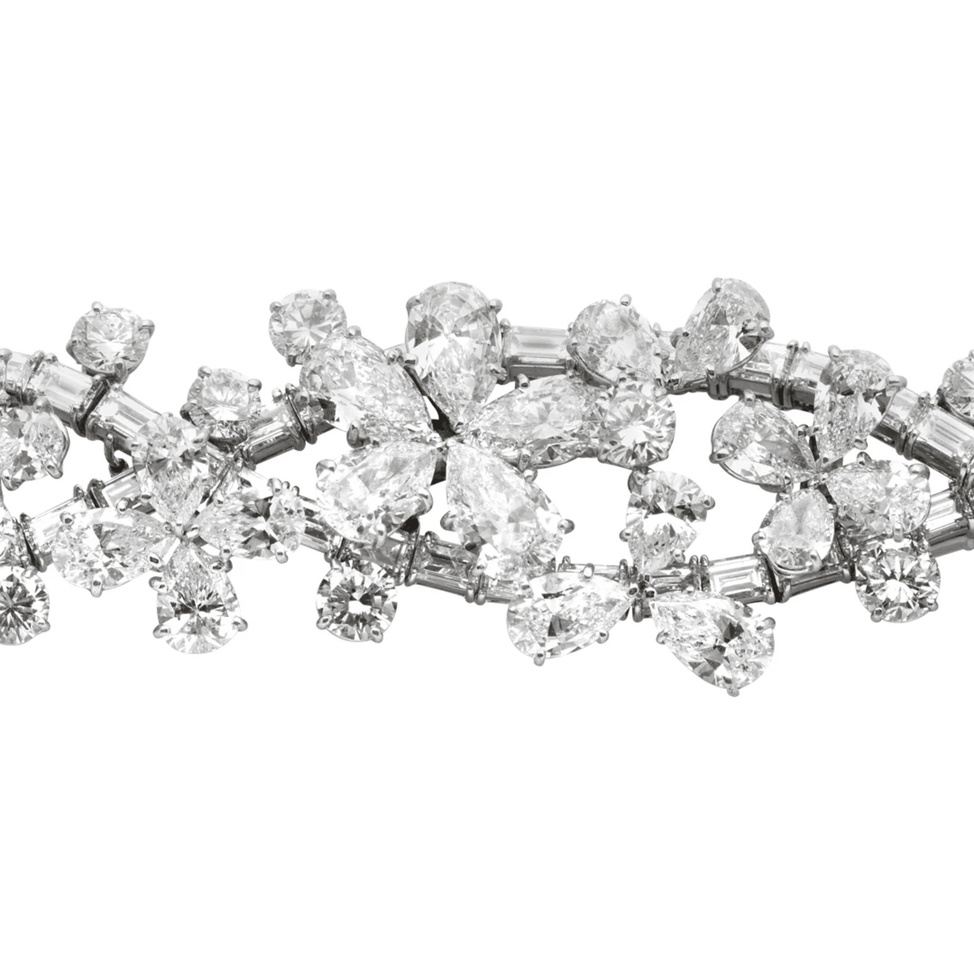 Harry Winston 1970s Platinum Diamond Bracelet close-up details