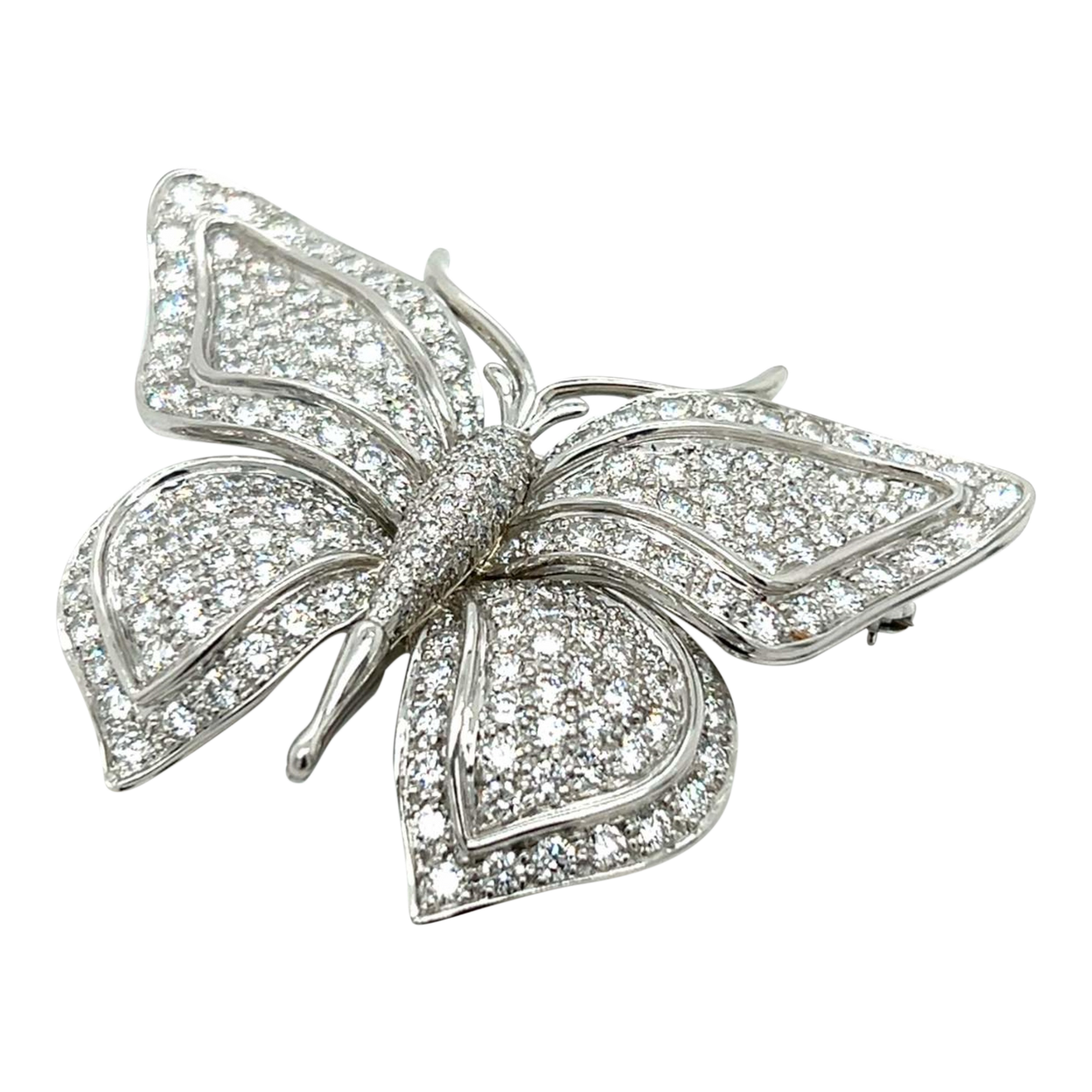 Tiffany & Co. Post-1980s Platinum Diamond Butterfly Brooch front