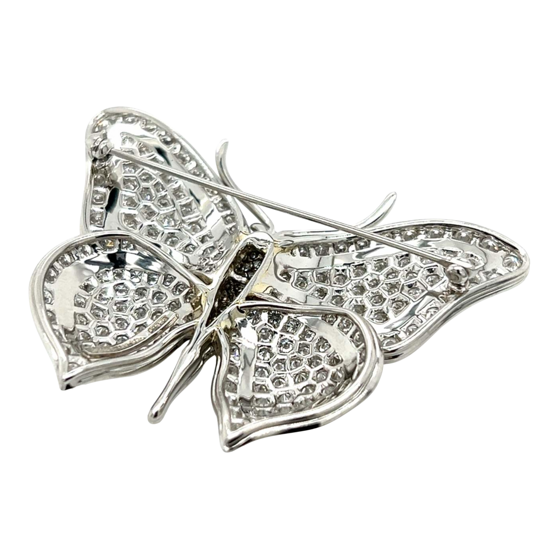 Tiffany & Co. Post-1980s Platinum Diamond Butterfly Brooch back