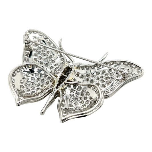 Tiffany & Co. Post-1980s Platinum Diamond Butterfly Brooch back